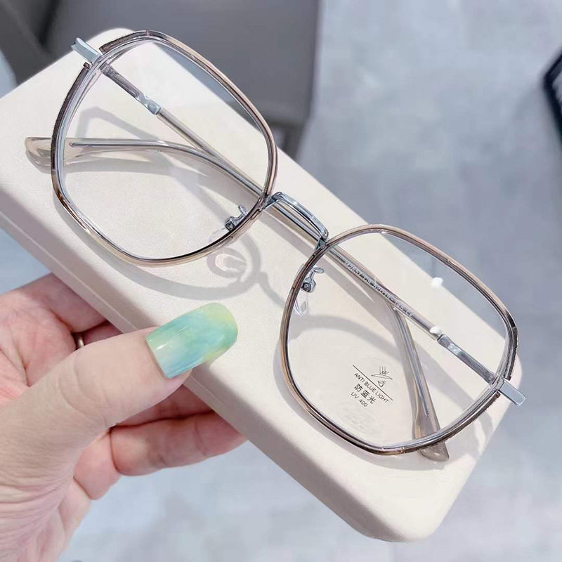 M2857 Multi-side Plain-shaped Glasses Frame Korean Women's Available Proximity Mirror Trendy Glitter Anti-blue Little Red Book Explosions