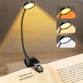 New clip book lamp reading table lamp learning eye protection lamp LED three-color dimming foldable creative night light usb charging