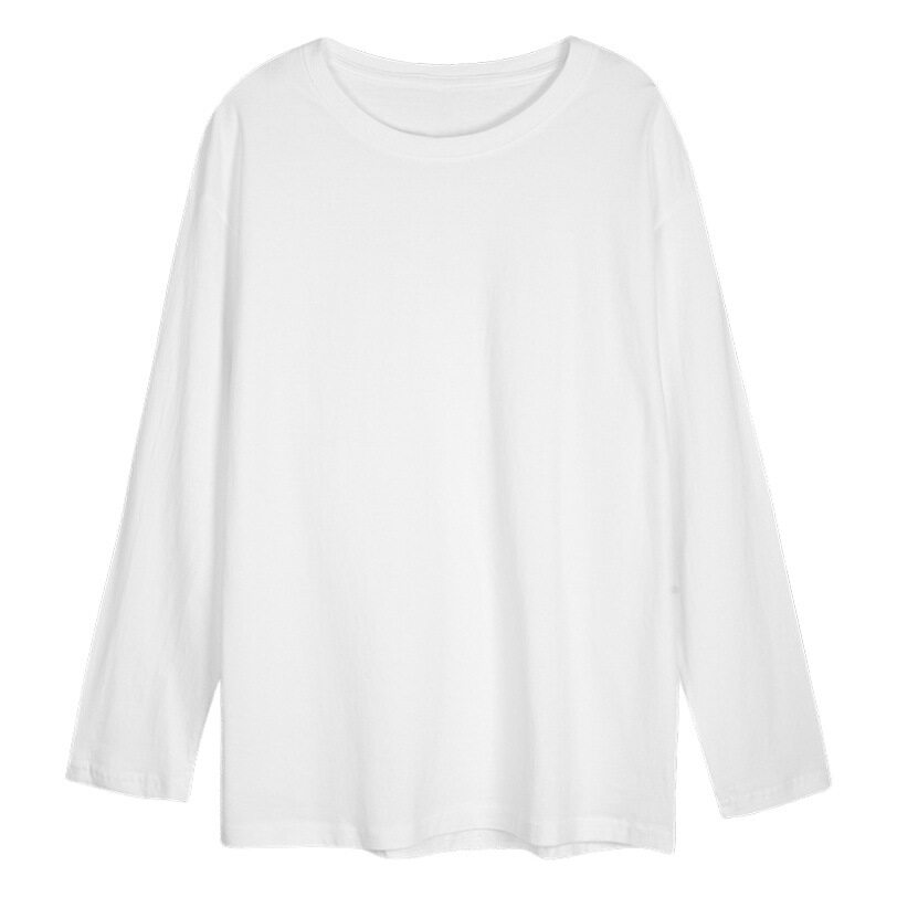 Round Neck Versatile T-Shirt for Women 2026 Autumn New Long-Sleeve Student Loose-Fitting Base Layer Top Casual Trendy
