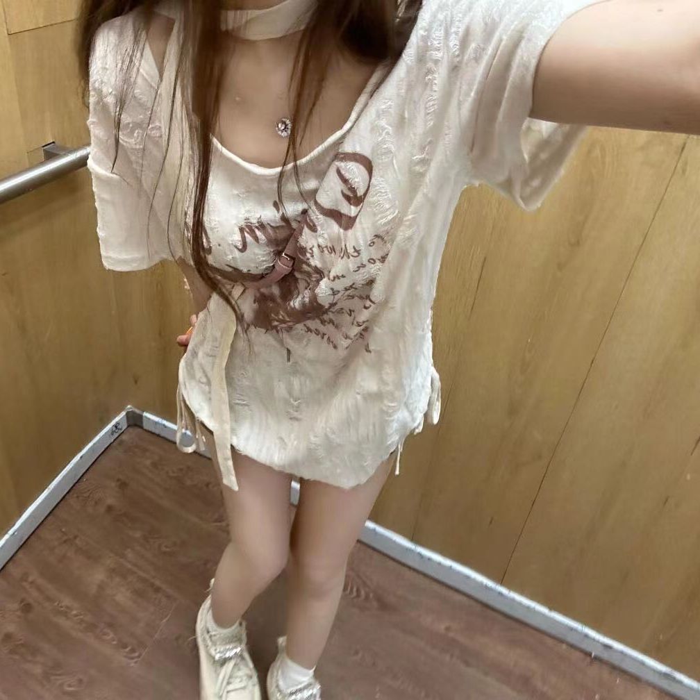 Loose Fit Butterfly Print T Shirt Summer Style Trendy Design Slimming Effect Perfect for Casual Outings Wholesale