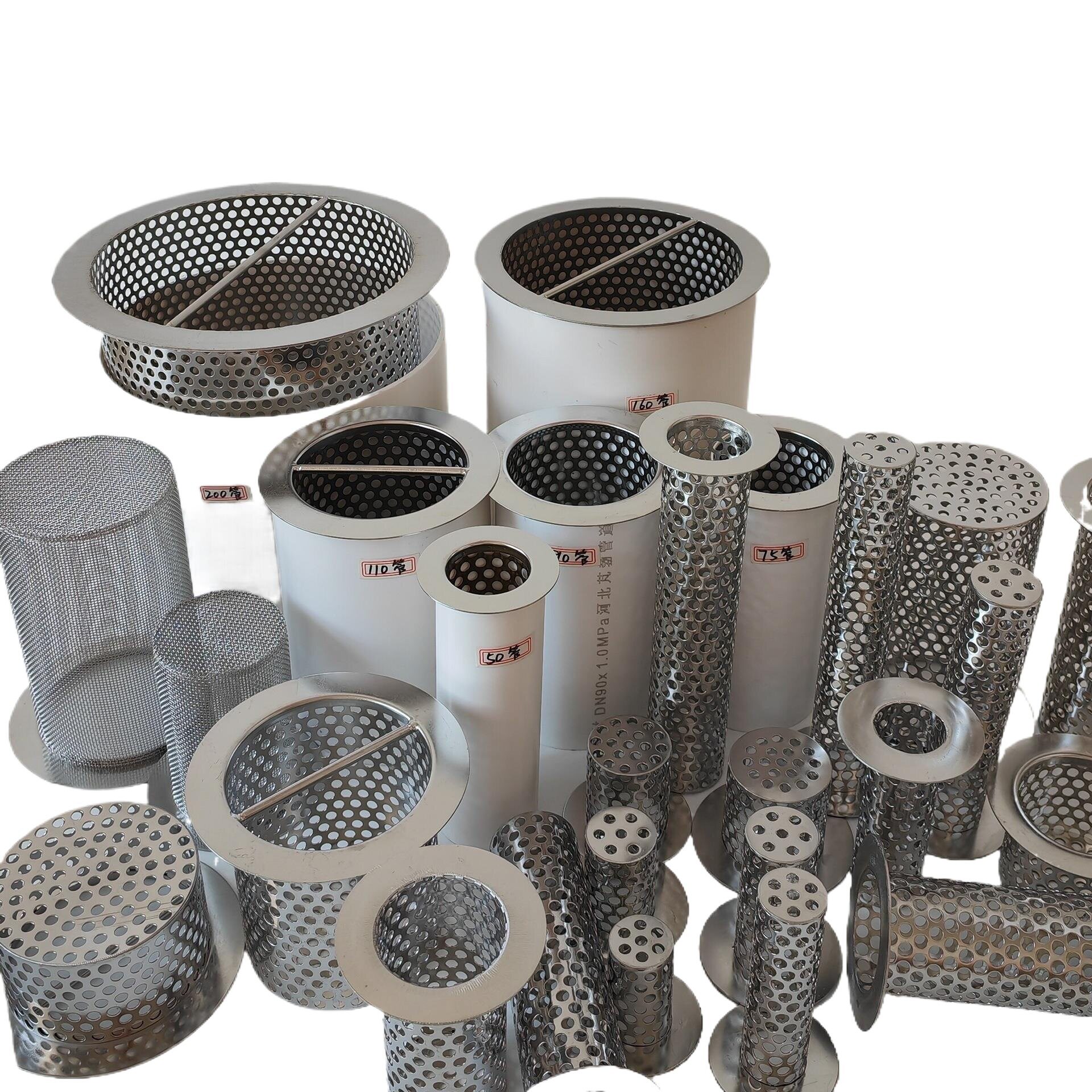 304 Stainless Steel Sewer Pipe Filter Bathroom Kitchen Floor Drain Anti-Blocking Anti-Hair Anti-Rat Mesh Cover Round