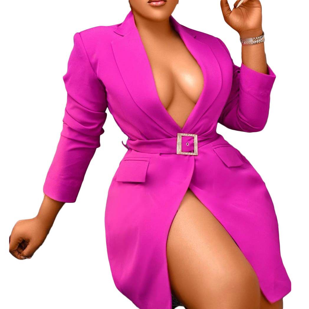Bodycon Business Suit Dress Elegant Design Plus Size Long Sleeve Lapel Collar Spring and Autumn Wear Wholesale