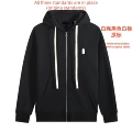 White cord zipper, black with white label