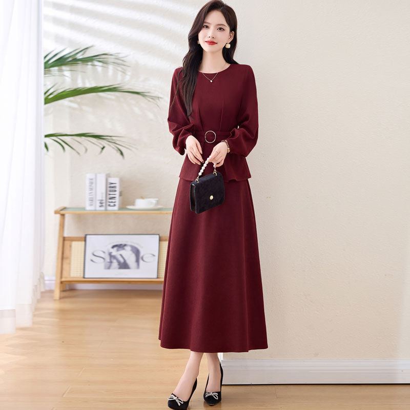 Set Bộ &Aacute;o Blazer v&agrave; Ch&acirc;n V&aacute;y Midi Thanh Lịch, Qu&yacute; Ph&aacute;i M&agrave;u Đỏ Rượu, Xanh Olive, Đen