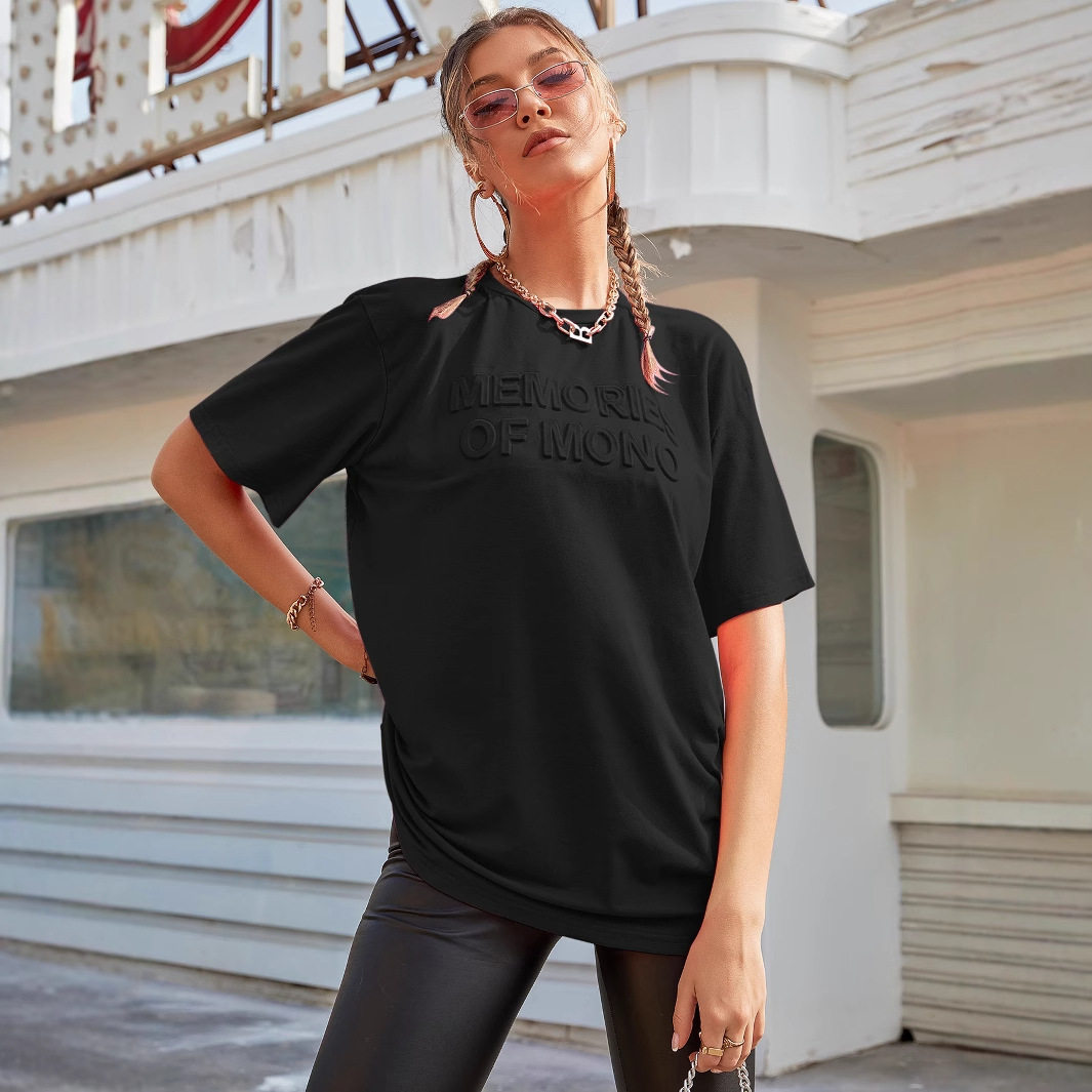 Casual Loose Fit T Shirt Comfortable Trendy Letter Print Everyday Wear Wholesale Available