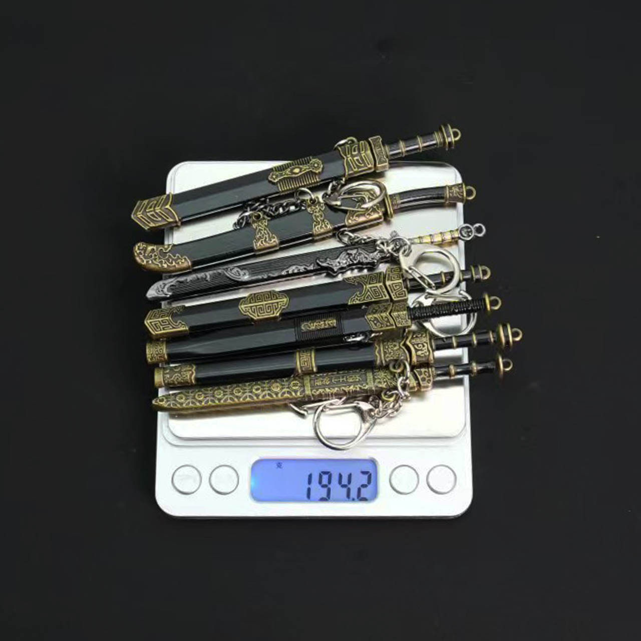 Mini Ancient Famous Sword 12cm Qin King Sword Metal Weapon Ornament Goujian Sword Model Toy Keychain Pendant