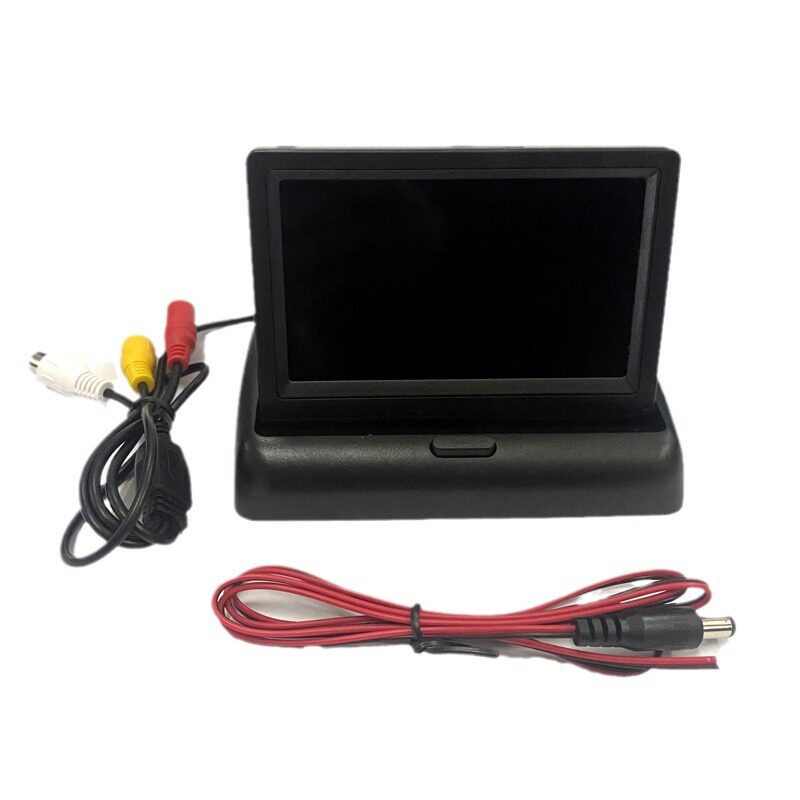 4.3-inch Foldableing Car Monitor Car Universal Reversing Image Rear View Display 2-way Video Input Reversing
