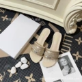 Champagne gold diamond square heel 4cm