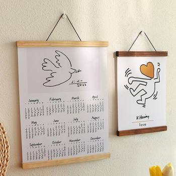 Solid Wood magnetic hanging picture clip poster clip photo frame border strip magnetic scroll core clip meter box wooden picture frame