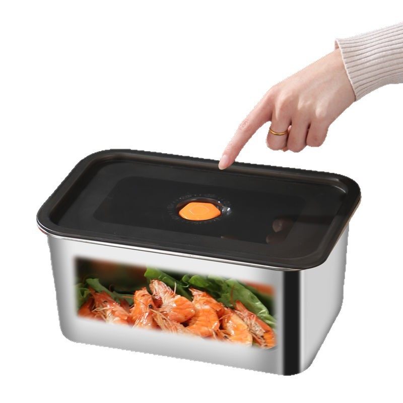 Oaqwge Large Capacity 316 Stainless Steel Crisper with Lid Lunch Box Refrigerator Storage Box Oven Commercial Stall