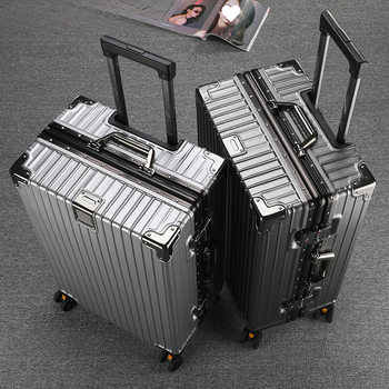 Suitcase for Male Students, Large-Capacity Aluminum Frame Password Box, Female Suitcase, Strong and Durable Thickened Trolley Case with Universal Wheels