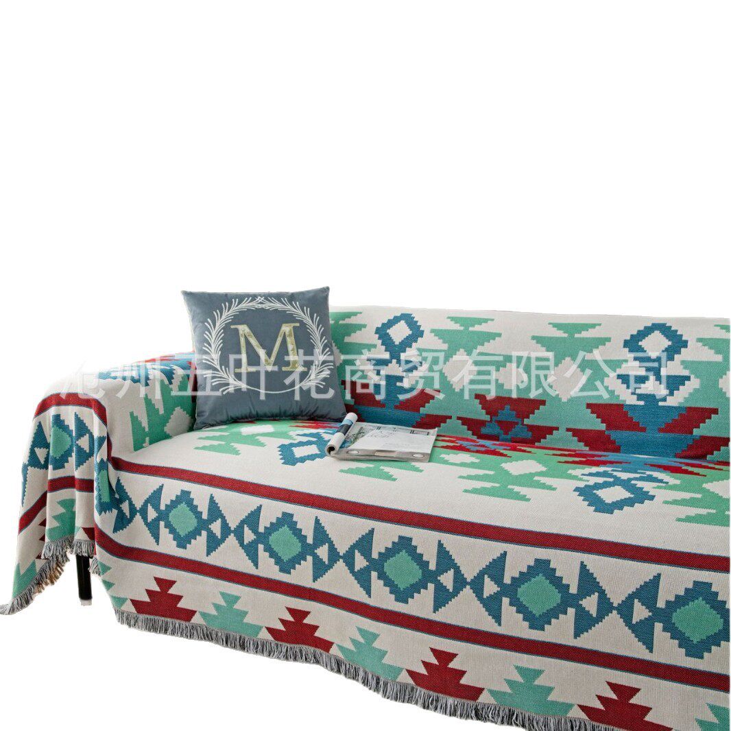 Jacquard Sofa Towel Suitable for All Seasons, Dust-Proof Decorative Throw Blanket, Outdoor Multi-Purpose Camping Blanket, Thread Blanket, Picnic Mat