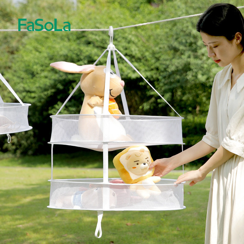 FaSoLa clothes drying basket clothes drying net clothes drying hanger sweater sweater tile net pocket drying socks artifact clothes drying basket