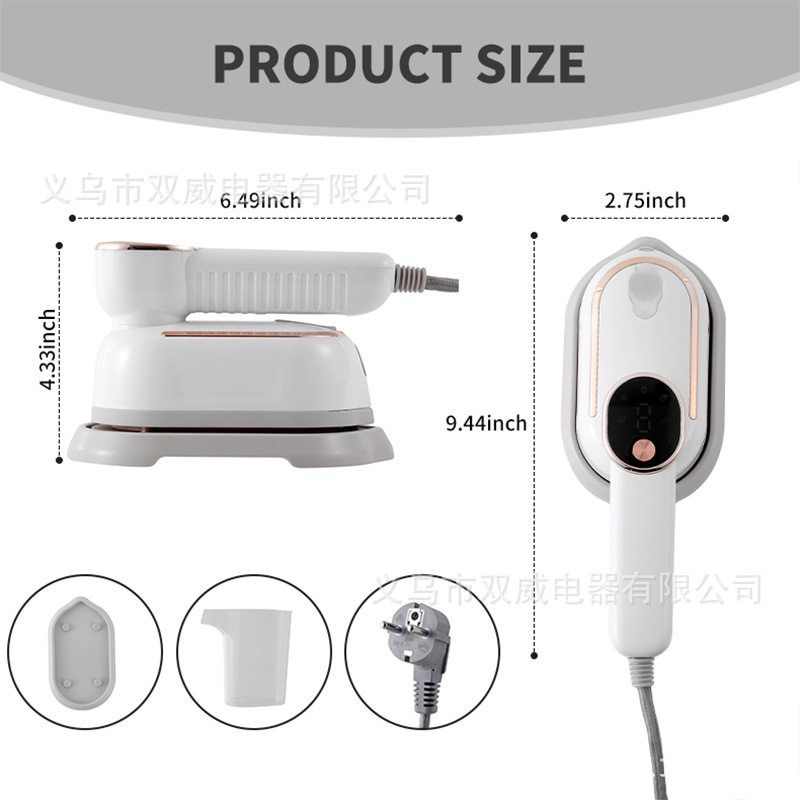 新款跨境数显手持挂烫机折叠式电熨斗家用便携式蒸汽熨烫器熨衣机