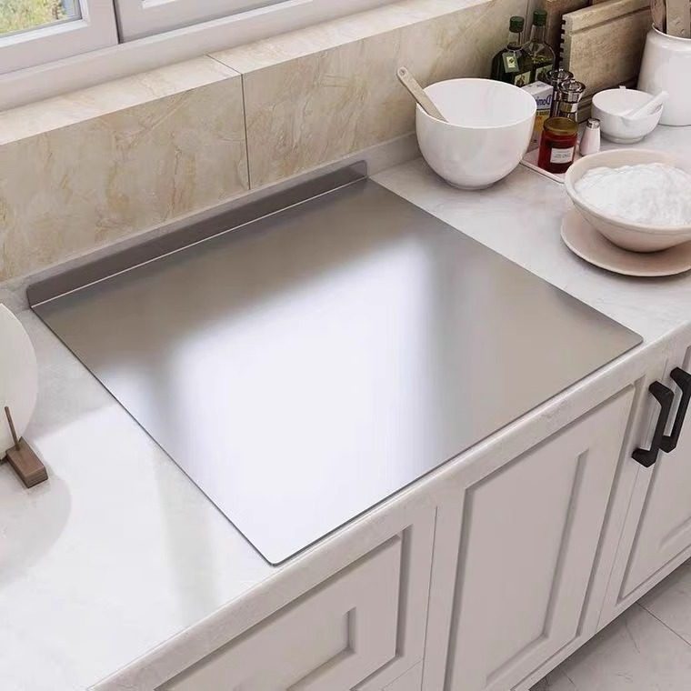 Stainless Steel Panel Cutting Board and Dough Rolling Panel Household Kitchen Cutting Board Fruit Chopping Board Antibacterial Thick Chopping Board