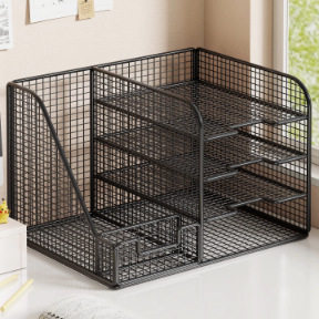 Desk Storage Rack Multi-Layer Large-Capacity Office Supplies File Storage Box Desk Bookend Data File Organization