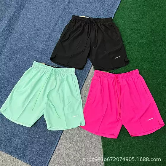 Solid Color Men's Shorts for Summer, Three-Quarter Length, Suitable for Running, Exercise, and Fitness, with Elastic Waistband and Drawstring, Available in Multiple Colors, Wholesale, Cross-Border, Quick-Dry