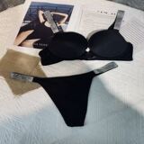 Хит продаж, комплект женского нижнего белья Victoria's Secret с надписью и стразами и стальным кольцом, удобный бюстгальтер 8030