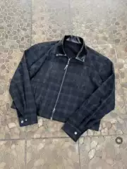 European and American Winter Heavy-Duty Loose-Fitting Three-Dimensional Embroidered Retro-Style Unisex Striped Double-Zip Pullover Jacket