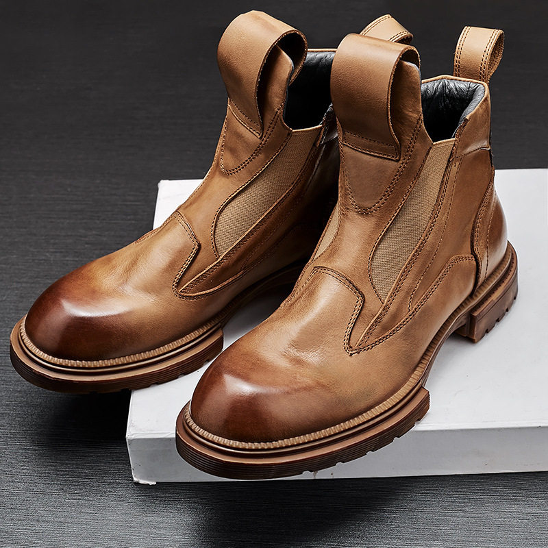 Men’s Genuine Cowhide Leather Chelsea Boots