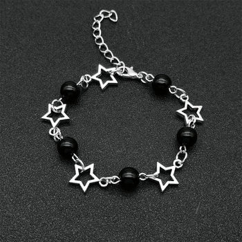 Cross-border hot hollow five-pointed star imitation pearl bracelet women's simple temperament necklace jewelry wholesale