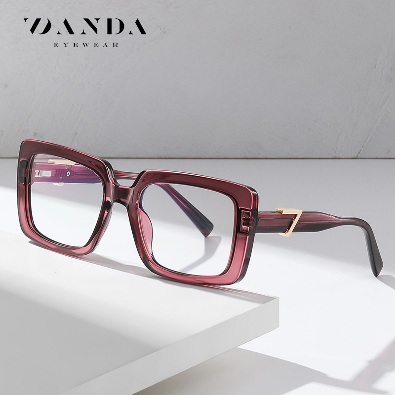 Bc910 New Fashion Glasses Frame for Women, European and American Trendy Brand Flat Mirrors, High-End Plate Legs, Can Be Equipped with Glasses