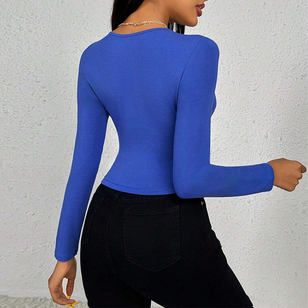 Womens Slim Fit Short Sleeve T Shirt Solid Color Square Neck Lightweight Fabric Spring Summer Casual Wear