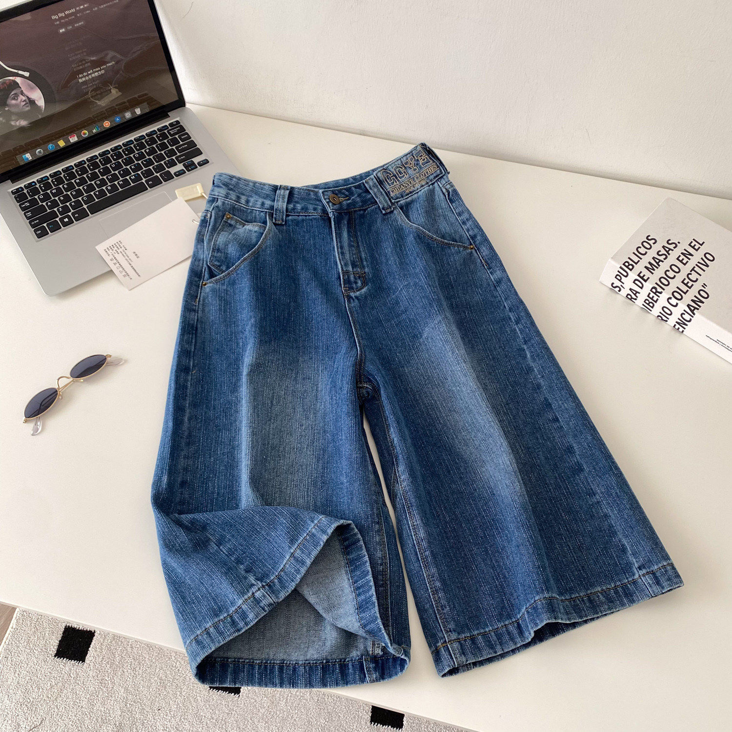 High Waisted Wide Leg Denim Shorts Relaxed Fit Lightweight Versatile Summer Casual Wear Wholesale Available