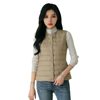 Pinghu Autumn and Winter Women's Lightweight Round Neck Down Liner Vest Warm White Duck Down Vest Solid Color Slim-fit Waistcoat