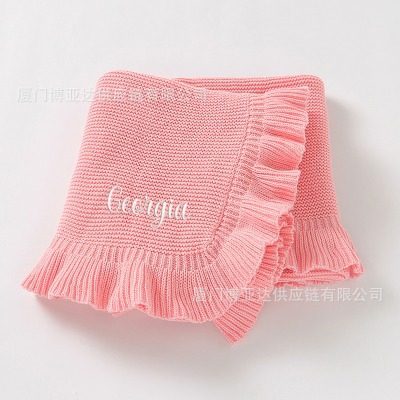 Etsy Pod Amazon Independent Station Popular Ruffled Knitted Throw Blanket - Embroidery