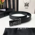 Letter glue silver buckle lychee pattern belt