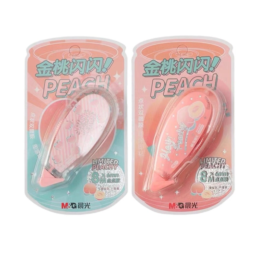 Morning Light Ajd74704 Dot Glue Gold Peach Sparkling Double-Sided Glue Dot Student Handmade Dot Glue Correction Tape