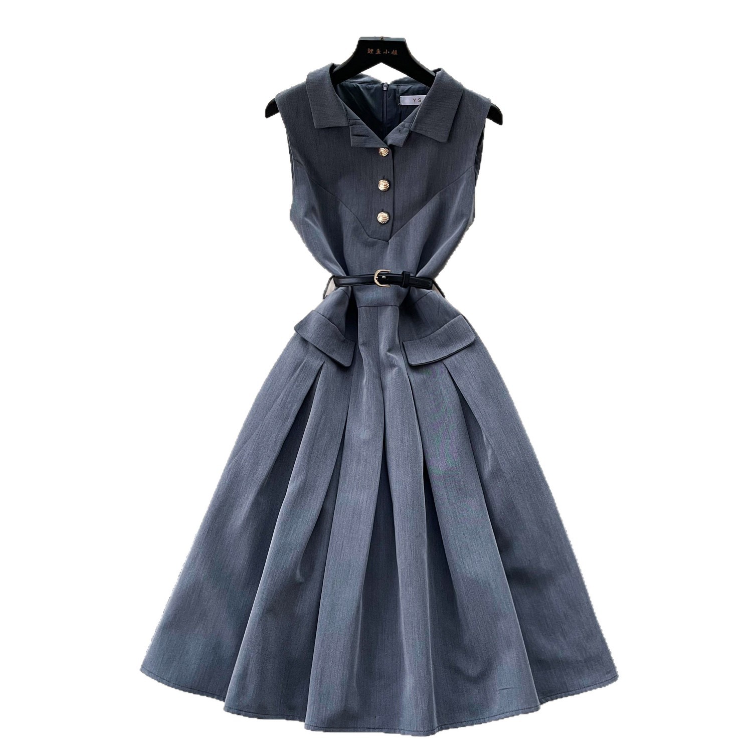 Sleeveless Pleated Dress Elegant Fit Waist Defining Summer Style Perfect for Office Wear Wholesale Available