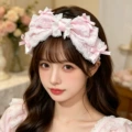 Pink bow lace headband ll5-01