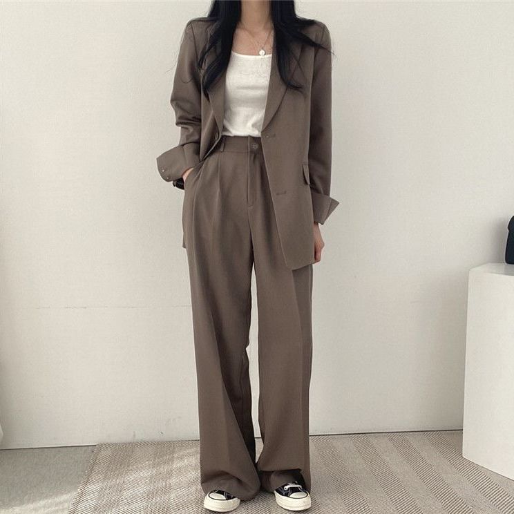 Chic Korean Style Blazer Set Elegant Mid Length Design Youthful Vibes Bright Colors Perfect for Spring and Autumn