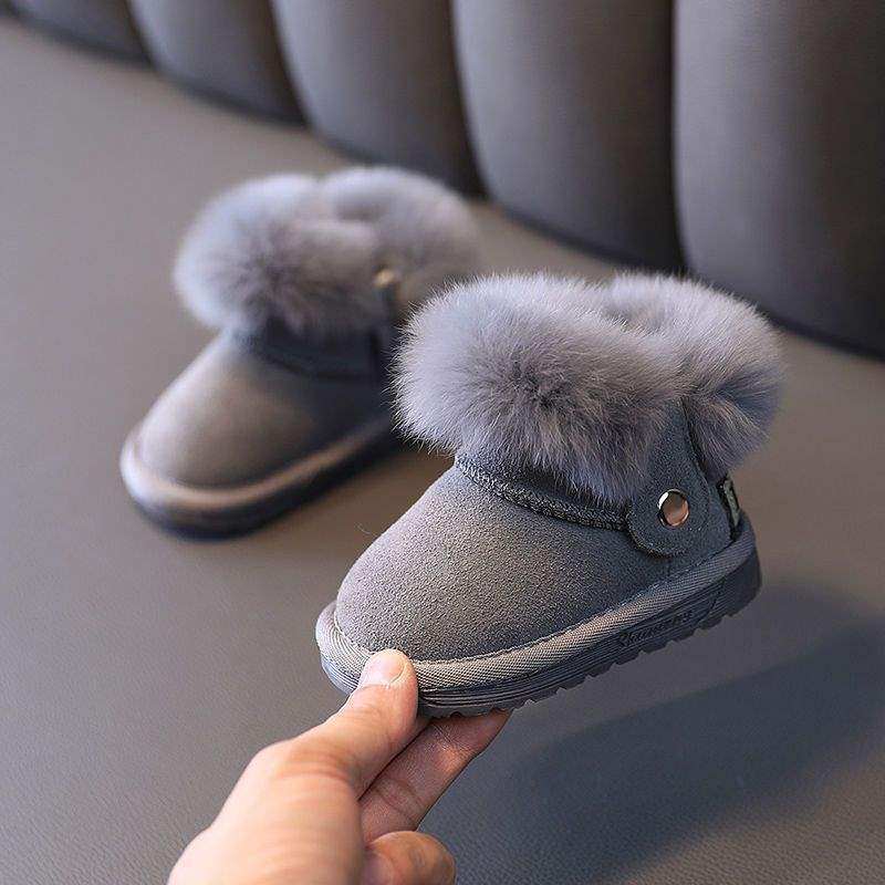 Baby Boy's Velvet Thickeneded Soft-Soled Snow Boots for Infants and Young Kidsren's New Winter Warm Toddler Shoes for Girls and Kidsren's Cotton Shoes