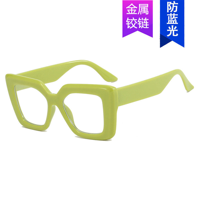 Kedun Square Plain Glasses Large Frame Ins Popular Style Anti-Blue Light Glasses Frame Personalized Street Style Glasses Frame Can Be Customized