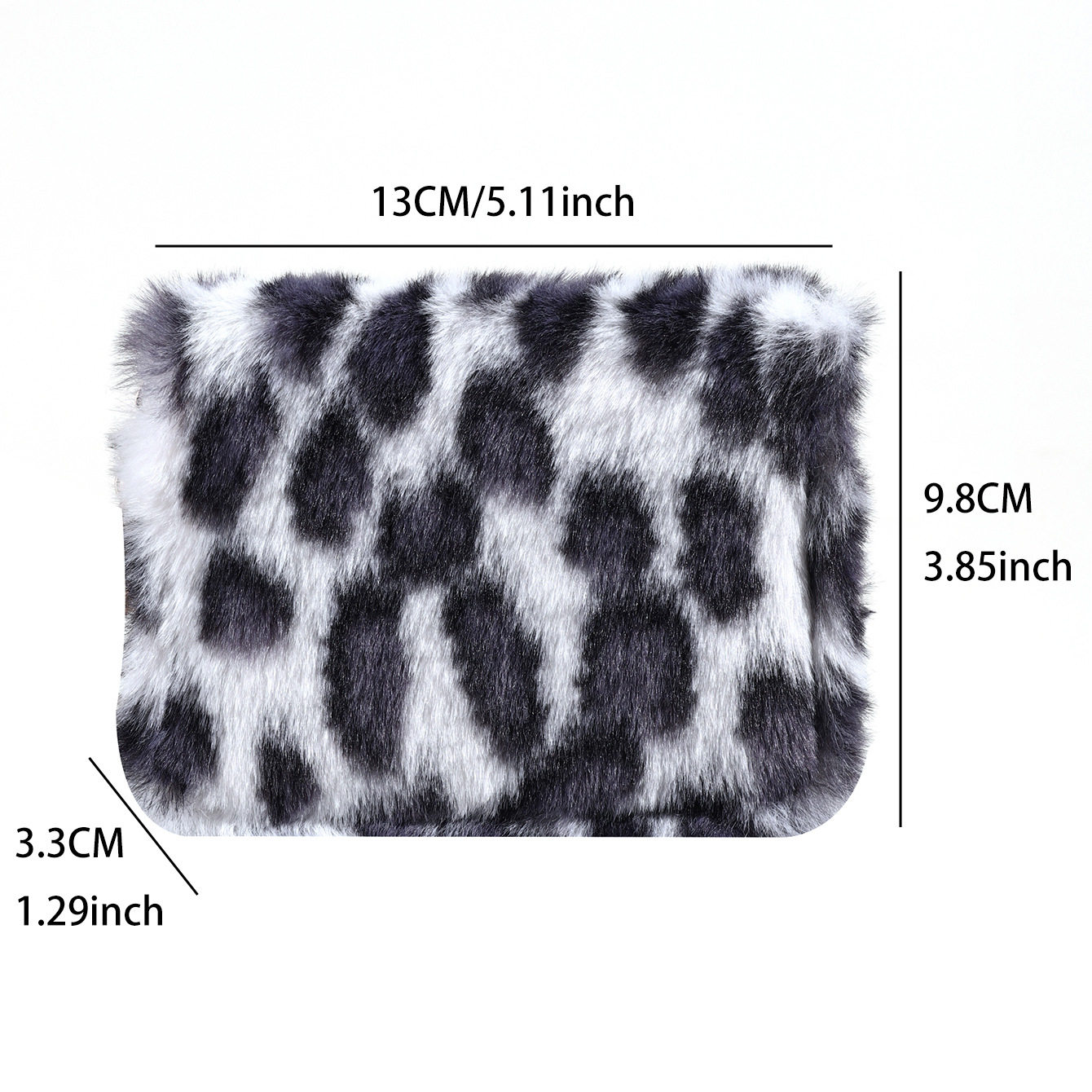 Cross-Border New Plush Coin Purse, Fashionable Leopard Print Wallet, Niche Simple Bag, Furry Card Bag Manufacturer