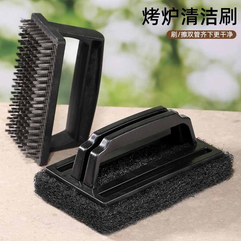Factory direct plane with handle steel wire pool brush oven grill net grill clip brush outdoor picnic barbecue cleaning brush