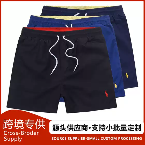 European and American Cross-Border Men's Pony Logo Polo Three-Quarter Pants Surfing Quick-Drying Beach Pants Sports Running Casual Home Pants