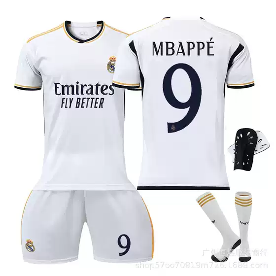 23/24 Real Madrid Jersey Home No. 9 Mbappé, No. 7 Vinícius, C.Ronaldo No. 5 Football Soccer Uniform Cross-border Export