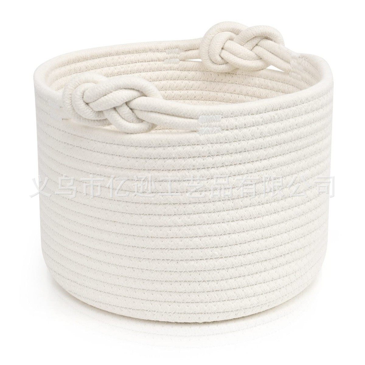 Factory Direct Sales, Professional Storage, Amazon-Supplied, Round Cotton Rope Woven Flower Pot, Toy Handle, Storage Basket, Portable