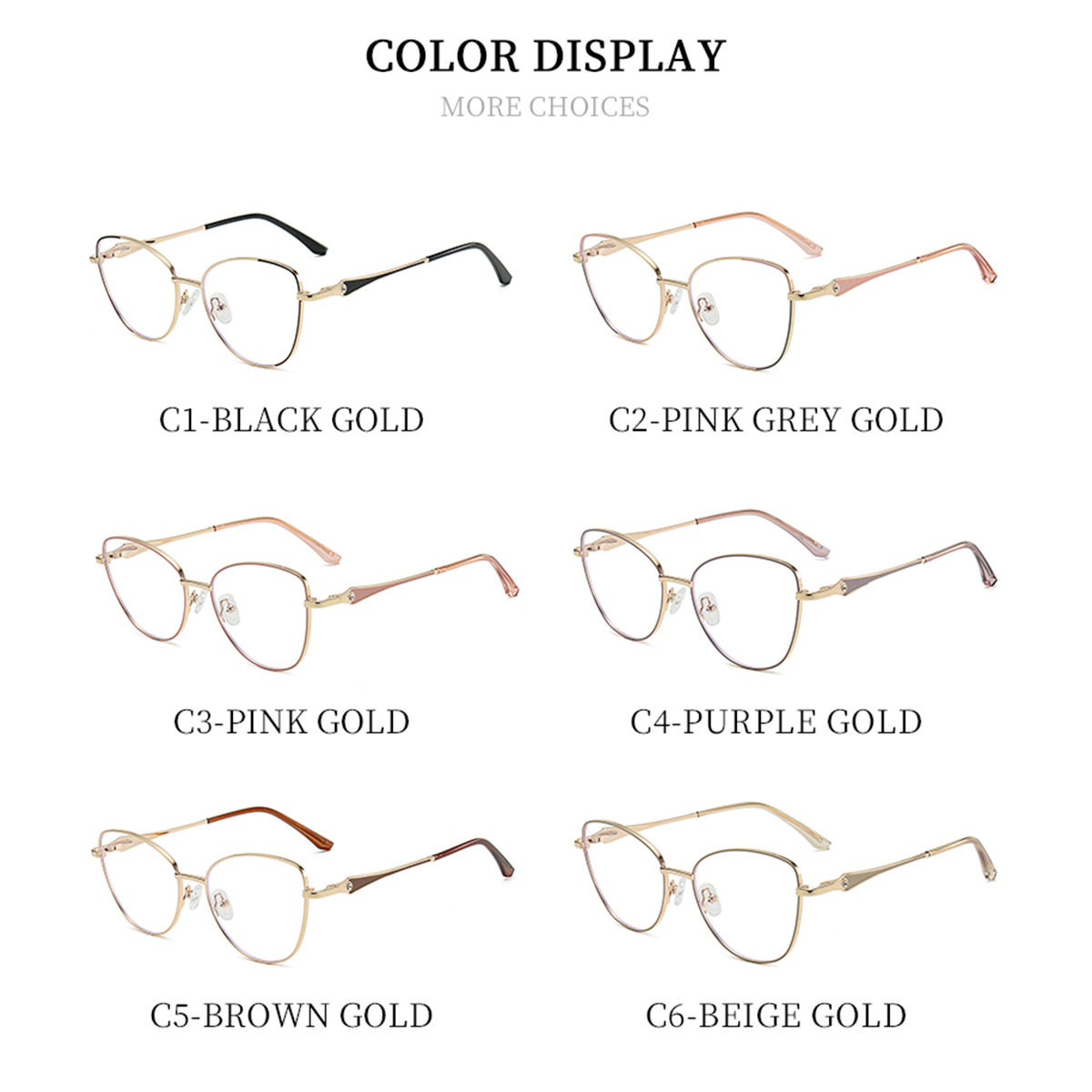 2025 new fashion metal women's optical glasses frame anti-blue trend ultra light glasses frame manufacturers wholesale