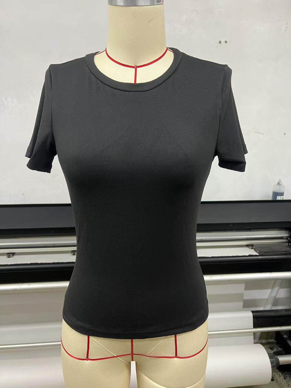 women's T-shirt slimming round neck tight sexy summer tops for women