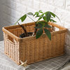 Scandinavian Simple Storage Basket Imitation Rattan Woven Bathroom Cabinet Storage Basket Clothing Storage Living Room Organizing Basket Desk Basket