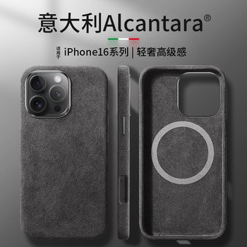 Suitable for iPhone 16 Promax Alcantara Protective Case, Apple 15 Plus Magnetic Full-Cover 14 Anti-Drop Phone Case