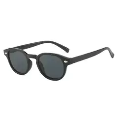 Simple Round Men's Retro Mid-Frame Sunglasses with Leopard Print, Trendy and Fashionable Cross-Border Sunglasses
