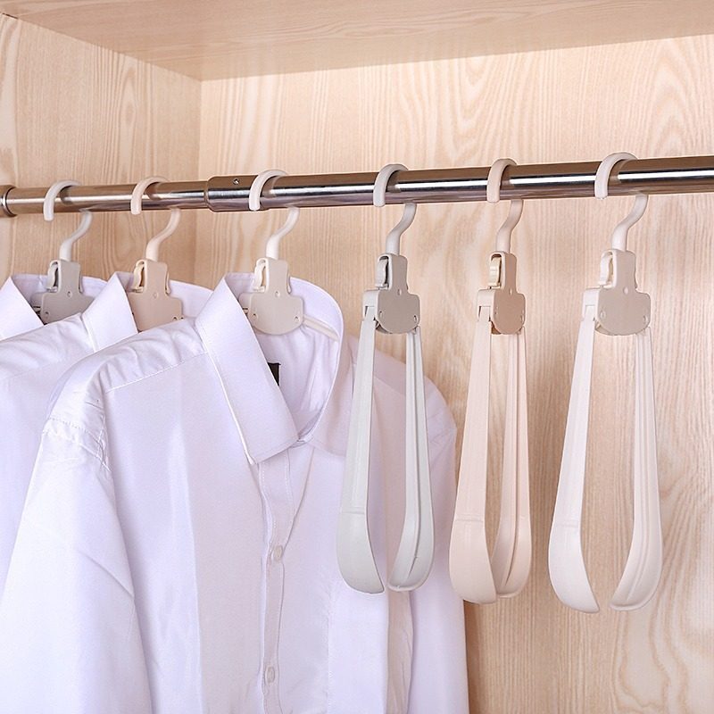 Student Dormitory Folding Hanger Space-saving Wide Shoulder Clothes Support Portable Travel Clothes Hanging Traceless Hangers
