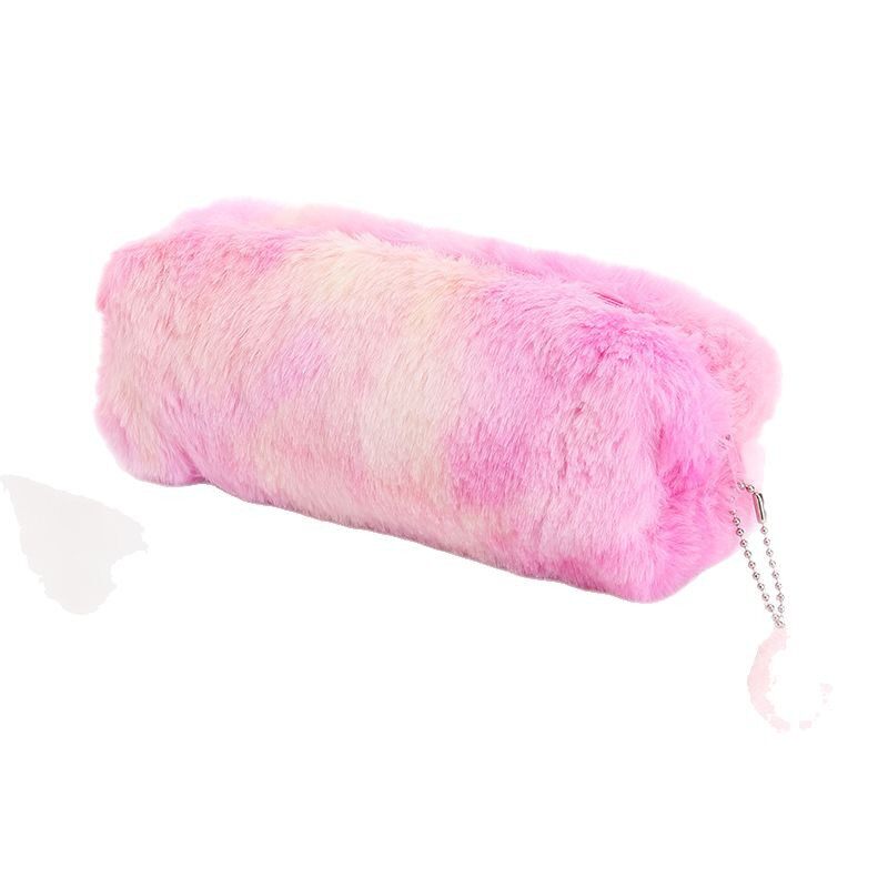 Girly Heart Gradient Color Cute Plush Creative Pen Bag Student Simple Storage Bag