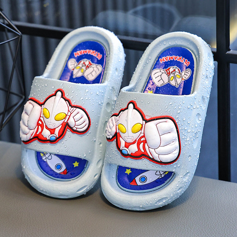 Ultraman Children's Sandals and Slippers Cartoon Non-slip Thickened Wear-resistant Boys' Home Superman Soft Bottom Baby Slippers